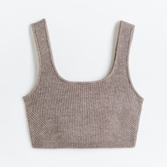 H&M Mauve Knit Sweater Crop Top (NWT) - Picture 1 of 4